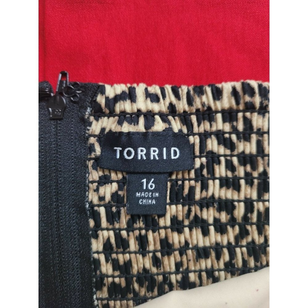 Torrid Womens Dress Bodycon Leopard Animal Print Plus Size 16 - Picture 9 of 11